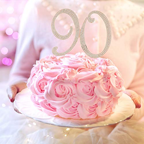 Ella Celebration 90 Cake Topper For 90Th Birthday - Rhinestone N