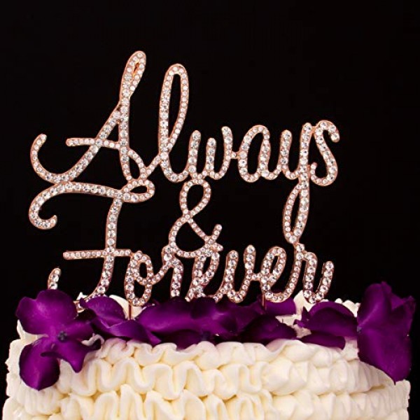 Ella Celebration Always And Forever Wedding Cake Topper, Silver