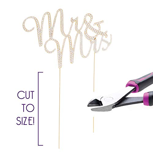 Ella Celebration Mr And Mrs Wedding Cake Topper Gold Rhinestone