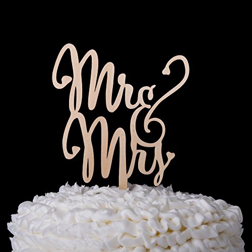 Ella Celebration Mr &Amp; Mrs Wooden Wedding Cake Topper, Small Rust