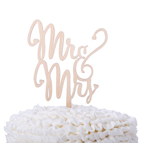 Ella Celebration Mr &Amp; Mrs Wooden Wedding Cake Topper, Small Rust