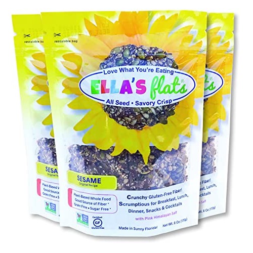 Ella’S Flats All Seed Savory Crisps – Original Sesame Netwt 6O