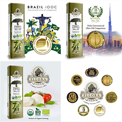 Ellora Farms, Usda Organic Extra Virgin Olive Oil, First Cold-Pr