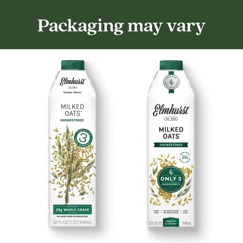 Elmhurst 1925 Unsweetened Oat Milk, 32 Ounce Pack Of 6