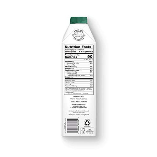 Elmhurst 1925 Unsweetened Hazelnut Milk, 32 Ounce Pack Of 6 Elmhurst 1925 Unsweetened Hazelnut Milk, 32 Ounce Pack Of 6