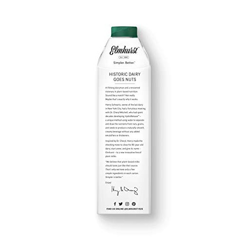 Elmhurst 1925 Unsweetened Hazelnut Milk, 32 Ounce Pack Of 6 Elmhurst 1925 Unsweetened Hazelnut Milk, 32 Ounce Pack Of 6