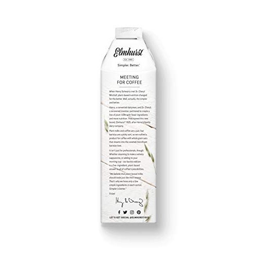 Elmhurst Barista Edition Oat Milk, 32 Ounce Pack Of 6