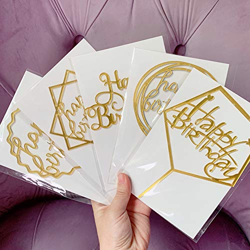 Gold Cake Topper, Acrylic Cake Topper Happy Birthday Cake Topper