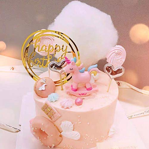 Gold Cake Topper, Acrylic Cake Topper Happy Birthday Cake Topper