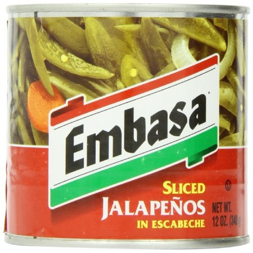 Embasa Sliced Jalapenos, 12-Ounce Pack of 12