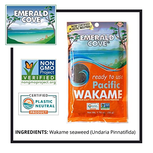 Emerald Cove Silver Grade Wakame Dried Seaweed, 1.76 Ounce Bag