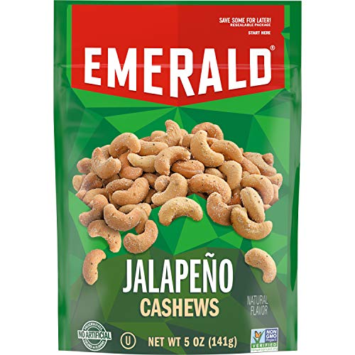 Emerald Jalapeño Cashews Stand Up Resealable Bag, 5 Ounce Pack