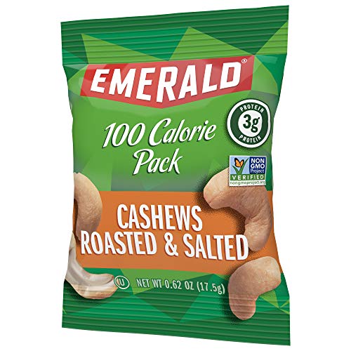 Emerald Nuts, Cashews Roasted And Salted 100 Calorie Packs, 7 Co