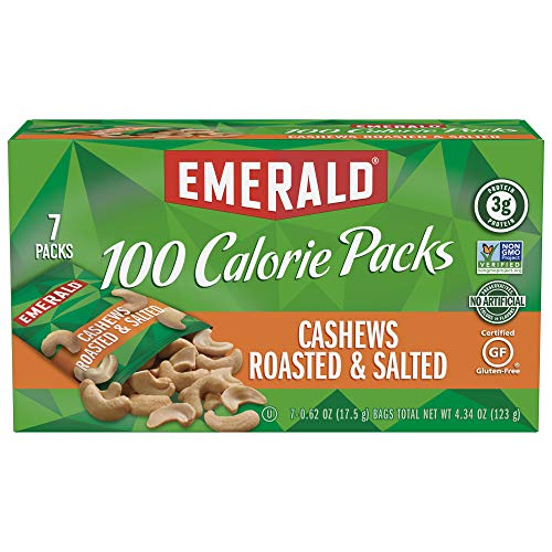 Emerald Nuts, Cashews Roasted And Salted 100 Calorie Packs, 7 Co