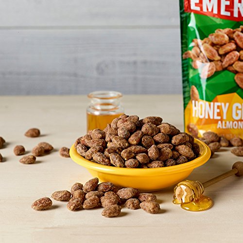 Emerald Honey Glazed Almonds, Stand Up Resealable Bag, 5.5 Ounce