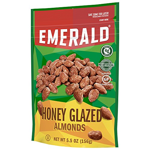 Emerald Honey Glazed Almonds, Stand Up Resealable Bag, 5.5 Ounce