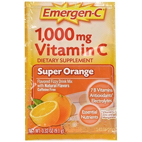 Emergen-C Vitamin C Flavored Fizzy Drink Mix Packets, Super Oran