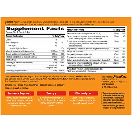 Emergen-C Vitamin C 1000Mg Powder 30 Count, Tangerine Flavor, 1