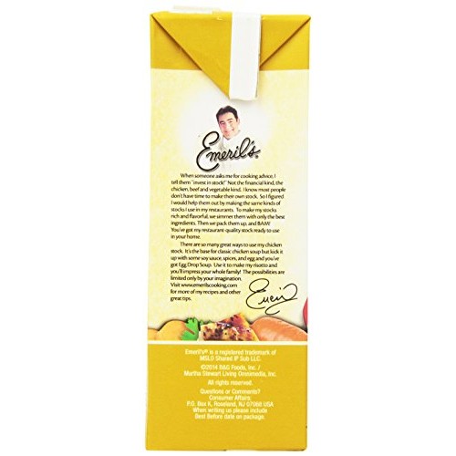 Emerils All Natural Organic Stock, Chicken, 32 Ounce Pack Of 6