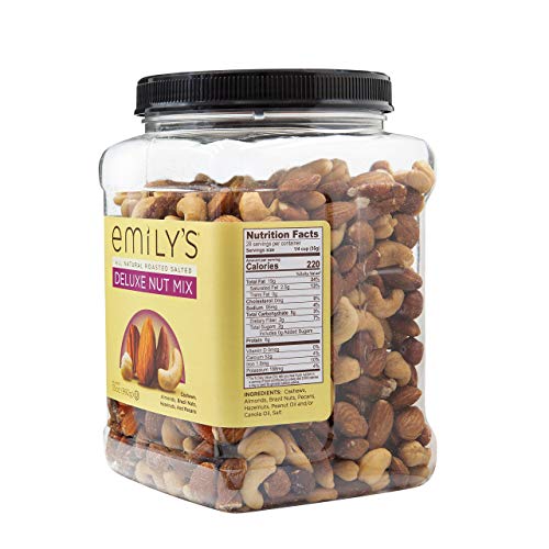 Emilys Roasted And Salted Deluxe Mixed Nuts, 35 Ounce