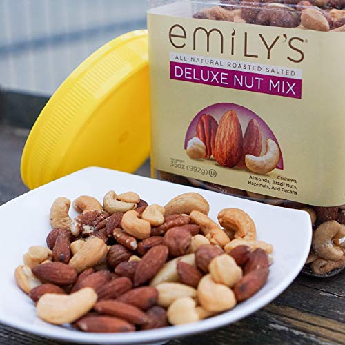 Emilys Roasted And Salted Deluxe Mixed Nuts, 35 Ounce