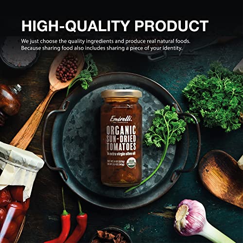 EMIRELLI – ORGANIC Sun-Dried Tomatoe Halves in Olive Oil,Unsulfu...