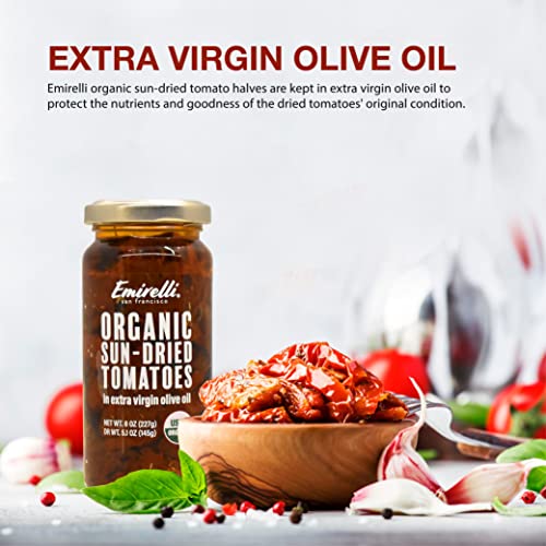 EMIRELLI – ORGANIC Sun-Dried Tomatoe Halves in Olive Oil,Unsulfu...