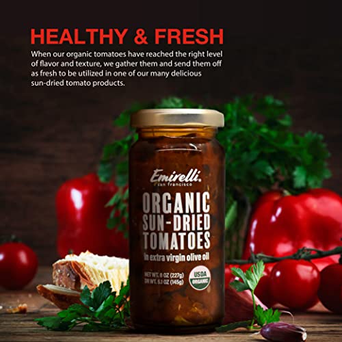 EMIRELLI – ORGANIC Sun-Dried Tomatoe Halves in Olive Oil,Unsulfu...