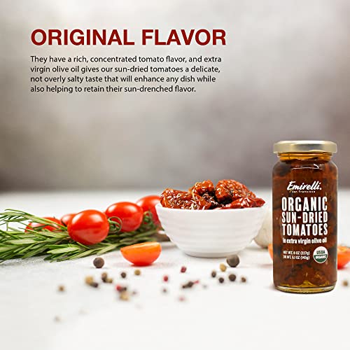 EMIRELLI – ORGANIC Sun-Dried Tomatoe Halves in Olive Oil,Unsulfu...