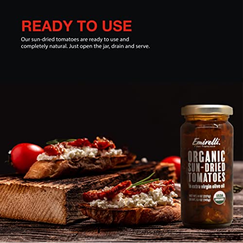EMIRELLI – ORGANIC Sun-Dried Tomatoe Halves in Olive Oil,Unsulfu...