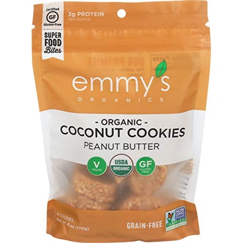Emmys Organic Peanut Butter Coconut Cookie, 6 Oz