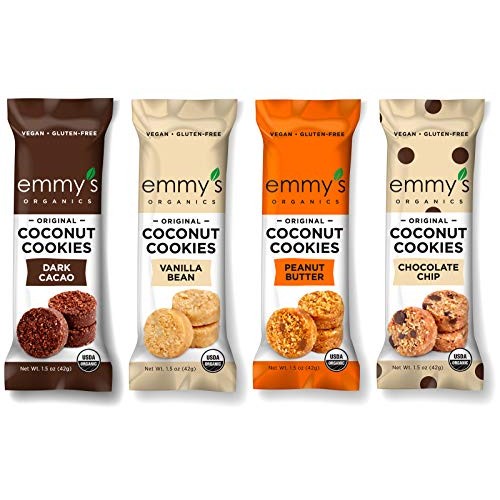 Emmys Organics, Coconut Cookies - Variety Pack, 1.5 Oz Pack Of