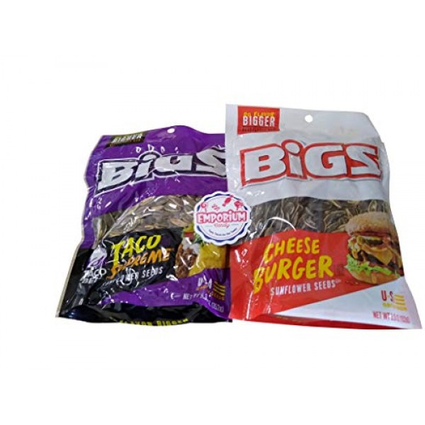 Bigs Taco Bell & NEW Cheeseburger Sunflower Seeds - One of Each...