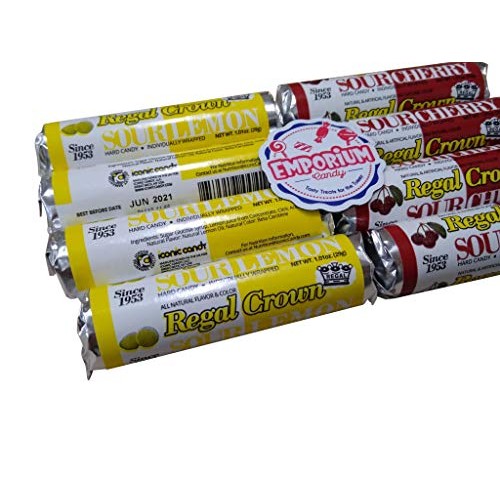 Regal Crown Candy Rolls Assortment - Sour Cherry &Amp; Lemon 4 Rolls