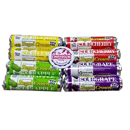 Regal Crown Candy Rolls Assortment - Sour Cherry Lemon Apple Gra...