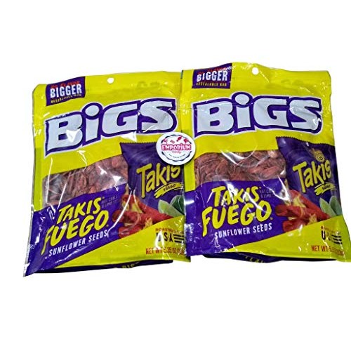 Two Packs Of Bigs Takis Sunflower Seeds 5.35 Oz Bags With Refri