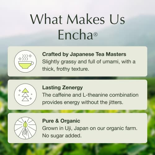 Encha Latte Grade Matcha Powder - Unsweetened, First Harvest, Or...