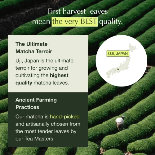 Encha Latte Grade Matcha Powder - Unsweetened, First Harvest, Or...