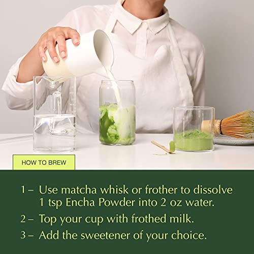 Encha Latte Grade Matcha Powder - Unsweetened, First Harvest, Or...