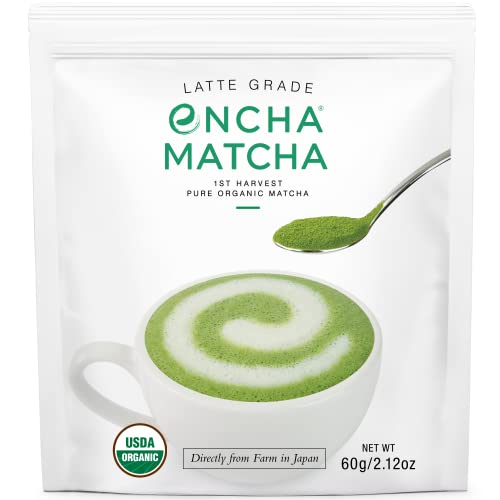 Encha Latte Grade Matcha Powder - Unsweetened, First Harvest, Or...