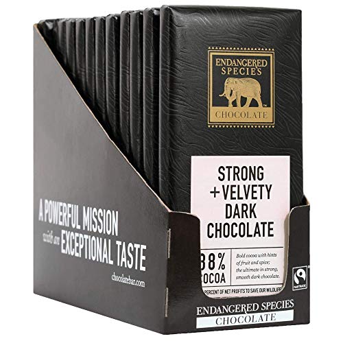 Endangered Species Chocolate Extreme Dark Chocolate Bar, 3 Ounce