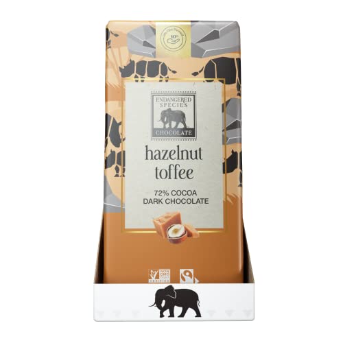 Endangered Species Dark Chocolate Bar with Hazelnut Toffee 72% ...
