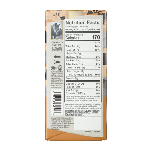 Endangered Species Dark Chocolate Bar with Hazelnut Toffee 72% ...