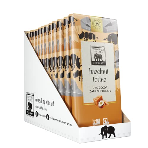 Endangered Species Dark Chocolate Bar with Hazelnut Toffee 72% ...