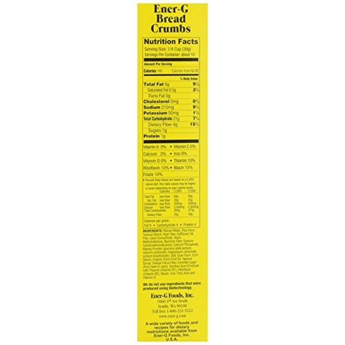 Ener-G Foods, Bread Crumbs, Dairy Free, Wheat &Amp; Gluten Free, 10.