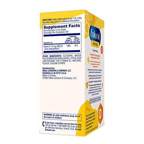 Enfamil Baby Vitamin D-Vi-Sol Vitamin D Liquid Supplement Drops ...