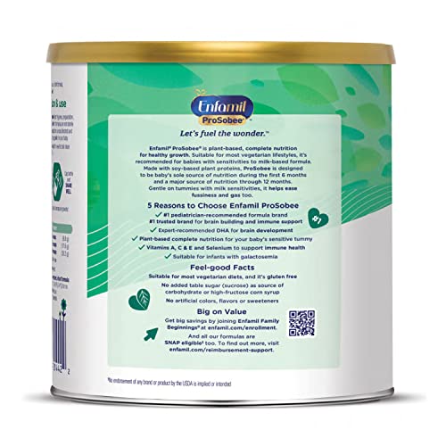 Enfamil ProSobee Soy-Based Infant Formula for Sensitive Tummies,...