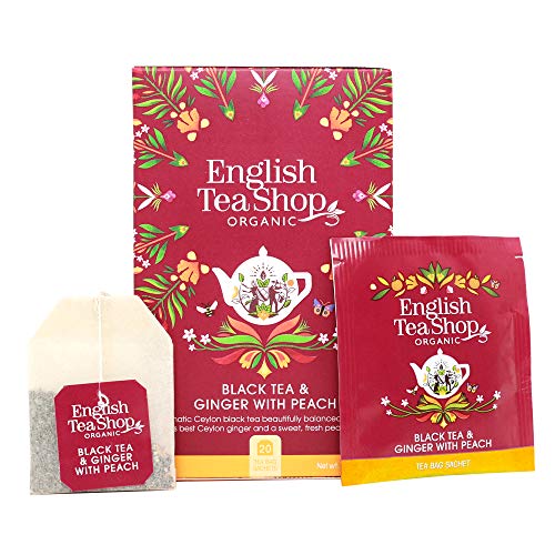 English Tea Shop Organic Black Tea & Ginger With Peach - 20 Tea ...