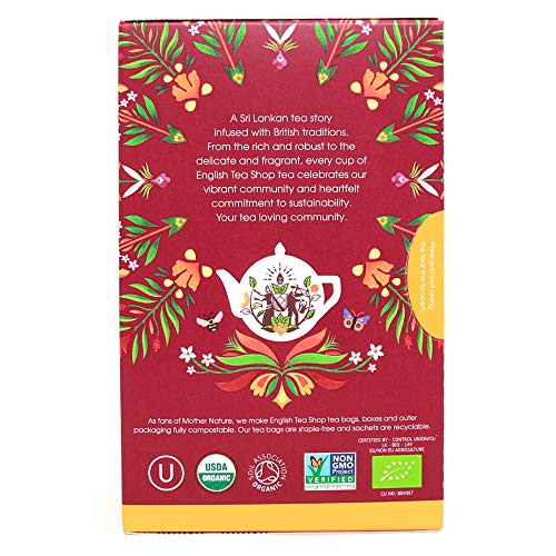 English Tea Shop Organic Black Tea & Ginger With Peach - 20 Tea ...