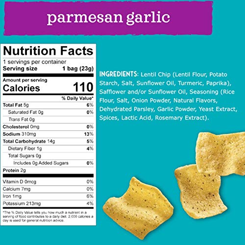 Enjoy Life Garlic And Parmesan Lentil Chips, Dairy Free Chips, S